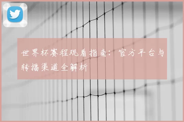世界杯赛程观看指南：官方平台与转播渠道全解析